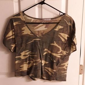 Camo Monteau crop top